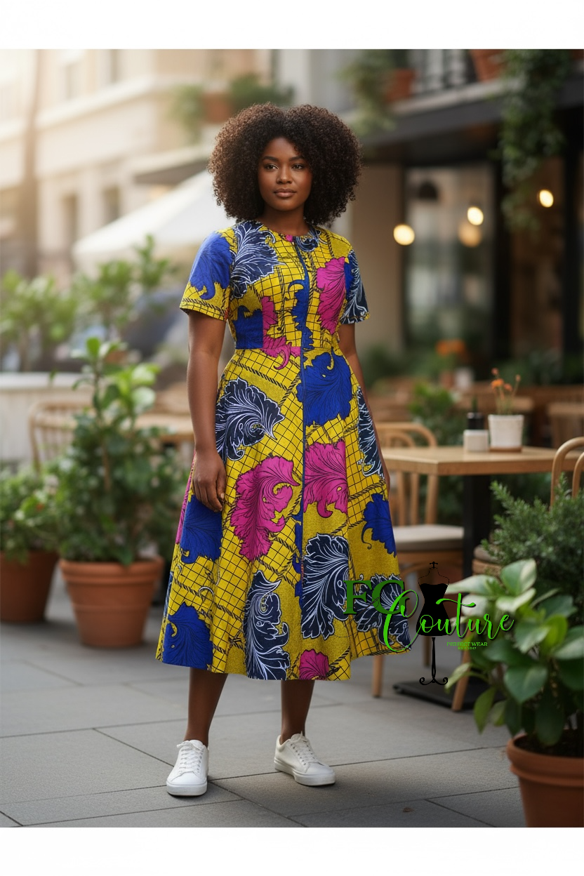 Millie African print dress
