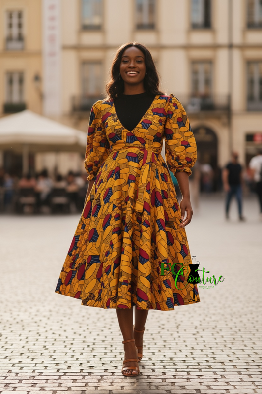 Kessy African Print fabric dress