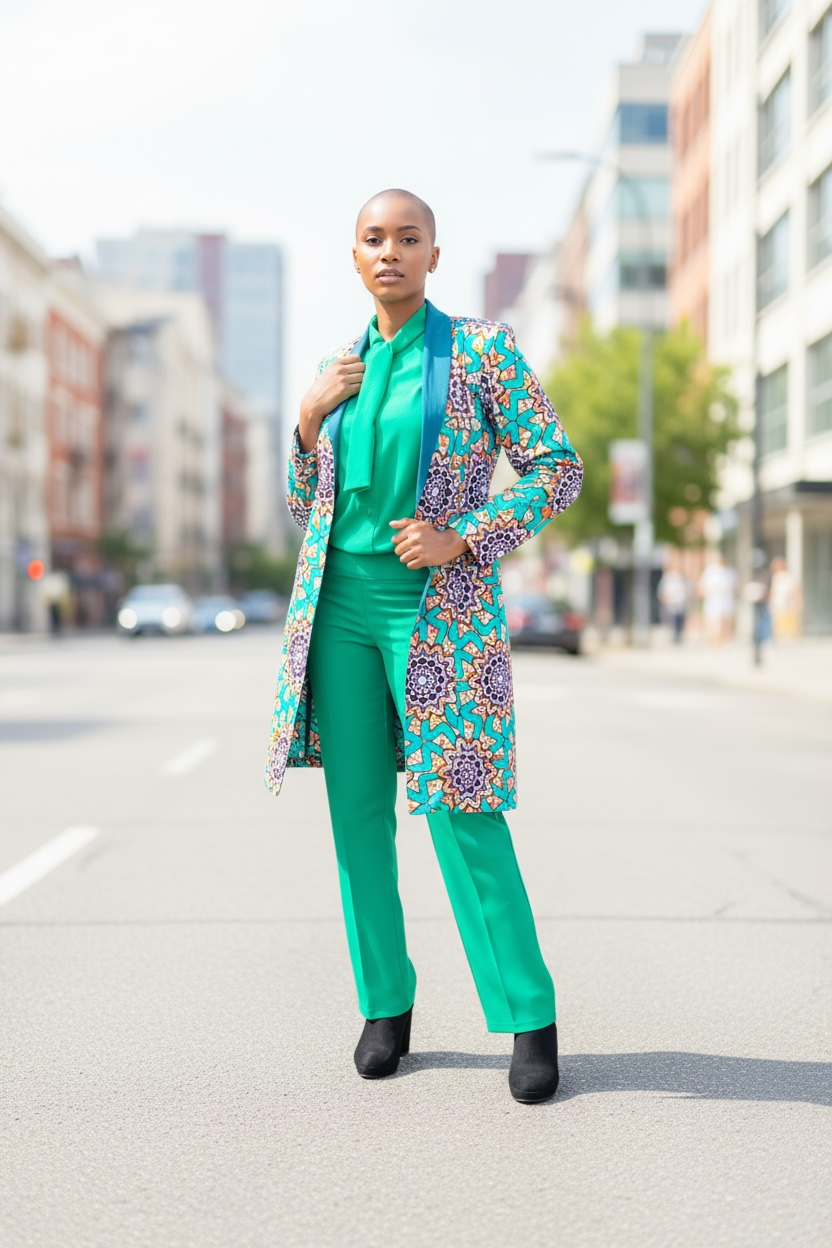 Miller African print long blazer /Coat